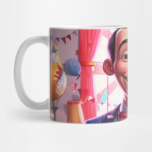 pee wee herman celebrating, Paul Reubens, cake, balloons Mug